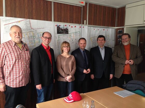 MdL Jörg Denninghoff und Vertreter der SPD-Kreistagsfraktion um Carsten Göller waren zu Gast bei der Baugenossenschaft